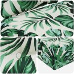 vidaXL Vankúš na vonkajšiu pohovku 3 pcs Vzor listov Polyester – Obrázok 8