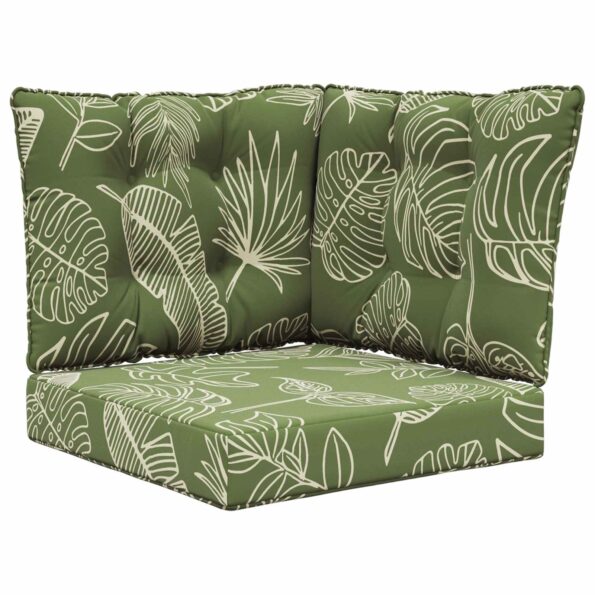 vidaXL Vankúš na vonkajšiu pohovku 3 pcs Design s listami Polyester – Obrázok 2