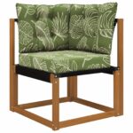 vidaXL Vankúš na vonkajšiu pohovku 3 pcs Design s listami Polyester – Obrázok 3