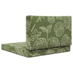 vidaXL Vankúš na vonkajšiu pohovku 2 pcs Design s listami Polyester – Obrázok 7