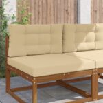 vidaXL Vankúš na vonkajšiu pohovku 2 pcs Béžová Polyester