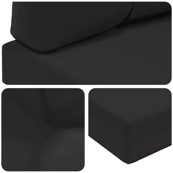 vidaXL Vankúš na vonkajšiu pohovku 2 pcs Čierny Polyester – Obrázok 8
