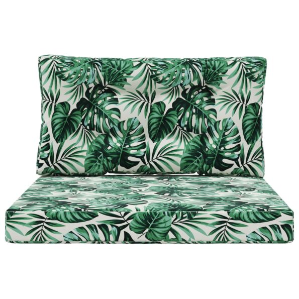 vidaXL Vankúš na vonkajšiu pohovku 2 pcs Vzor listov Polyester – Obrázok 6