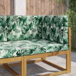vidaXL Vankúš na vonkajšiu pohovku 3 pcs Vzor listov Polyester