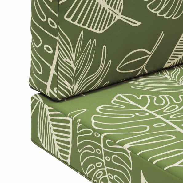 vidaXL Vankúš na vonkajšiu pohovku 3 pcs Design s listami Polyester – Obrázok 9