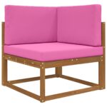 vidaXL Vankúš na vonkajšiu pohovku 3 pcs Ružová Polyester – Obrázok 3