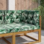 vidaXL Vankúš na vonkajšiu pohovku 3 pcs Vzor listov Polyester