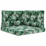 vidaXL Vankúš na vonkajšiu pohovku 3 pcs Vzor listov Polyester – Obrázok 2