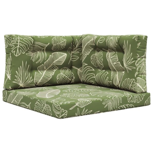 vidaXL Vankúš na vonkajšiu pohovku 3 pcs Design s listami Polyester – Obrázok 2
