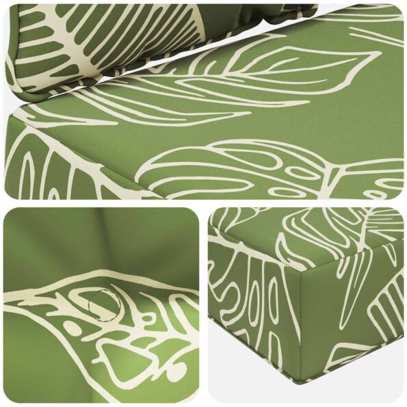 vidaXL Vankúš na vonkajšiu pohovku 2 pcs Design s listami Polyester – Obrázok 8