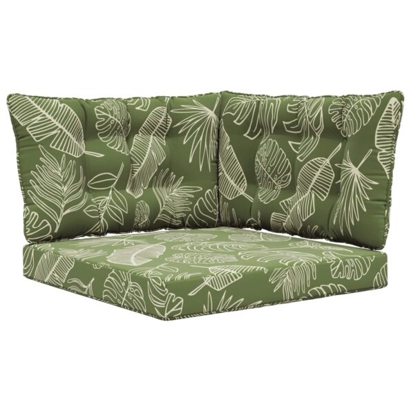 vidaXL Vankúš na vonkajšiu pohovku 3 pcs Design s listami Polyester – Obrázok 2