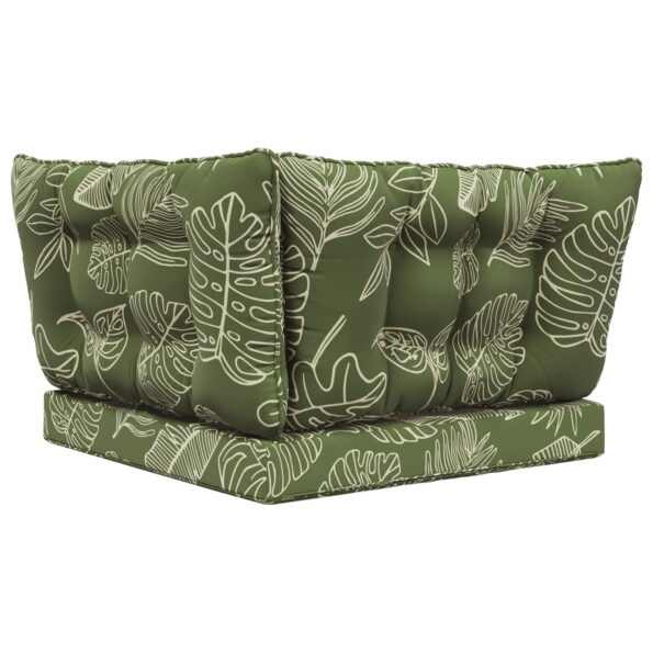 vidaXL Vankúš na vonkajšiu pohovku 3 pcs Design s listami Polyester – Obrázok 7
