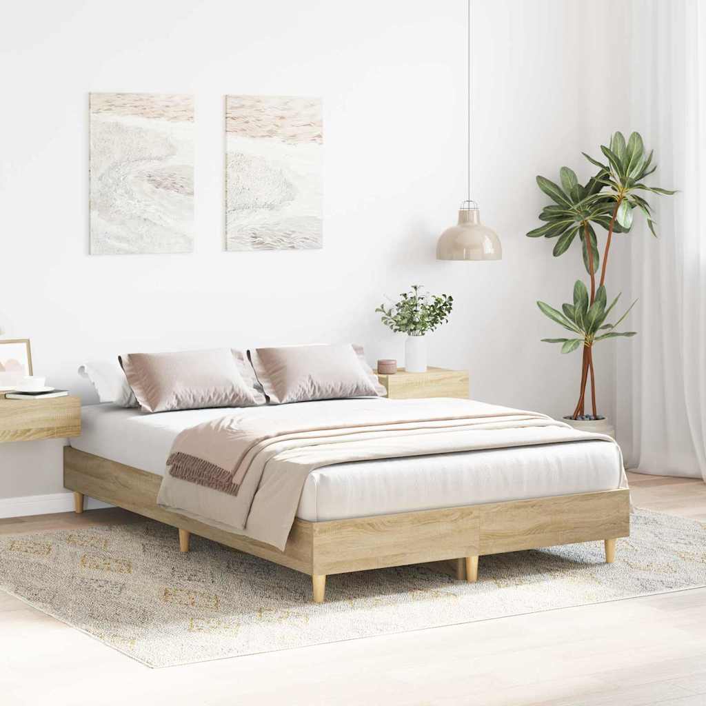 901000_1.jpg vidaXL Rám postele Sonoma 137 x 190 cm Kompozitné drevo – Obrázok 1