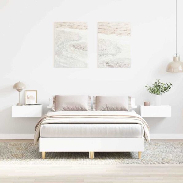 vidaXL Rám postele Biela 137 x 190 cm Kompozitné drevo – Obrázok 4