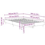 vidaXL Rám postele Biela 137 x 190 cm Kompozitné drevo – Obrázok 9