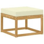vidaXL Outdoor Hocker Pevné akáciové drevo Biela – Obrázok 2
