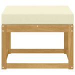 vidaXL Outdoor Hocker Pevné akáciové drevo Biela – Obrázok 3