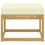 vidaXL Outdoor Hocker Pevné akáciové drevo Biela – Obrázok 4