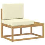 vidaXL Vonkajšia koncová pohovka s vankúšom Biela 91 x 63 x 73 cm – Obrázok 2