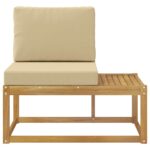 vidaXL Vonkajšia koncová pohovka s vankúšom Biela 91 x 63 x 73 cm – Obrázok 3