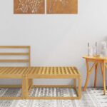 vidaXL Vonkajší taburet Pevné akáciové drevo Biela 79 x 79 x 37 cm