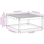 vidaXL Vonkajší taburet Pevné akáciové drevo Biela 79 x 79 x 37 cm – Obrázok 6