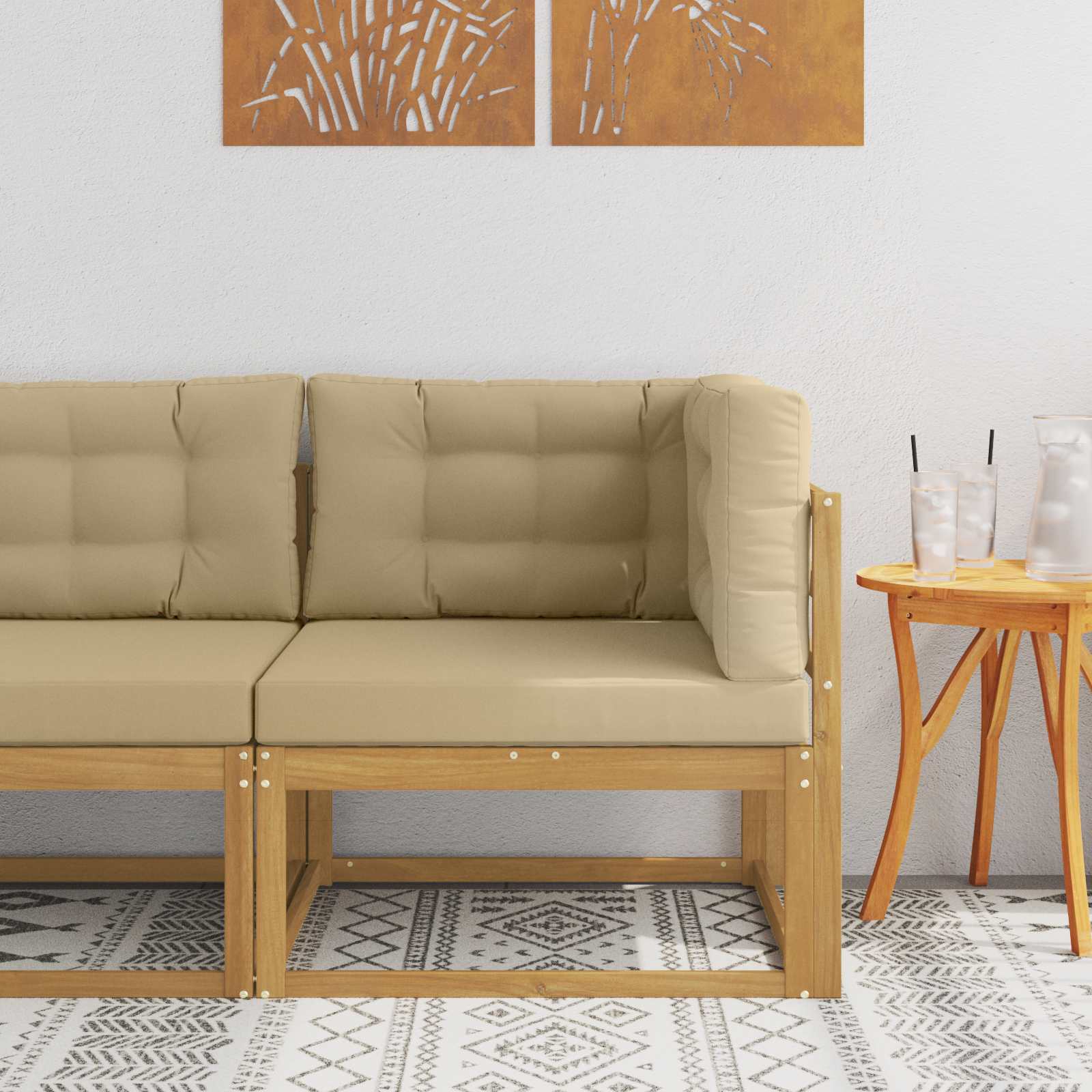 901549_1.jpg vidaXL Záhradná rohová sedacia súprava Polyester Biela – Obrázok 1