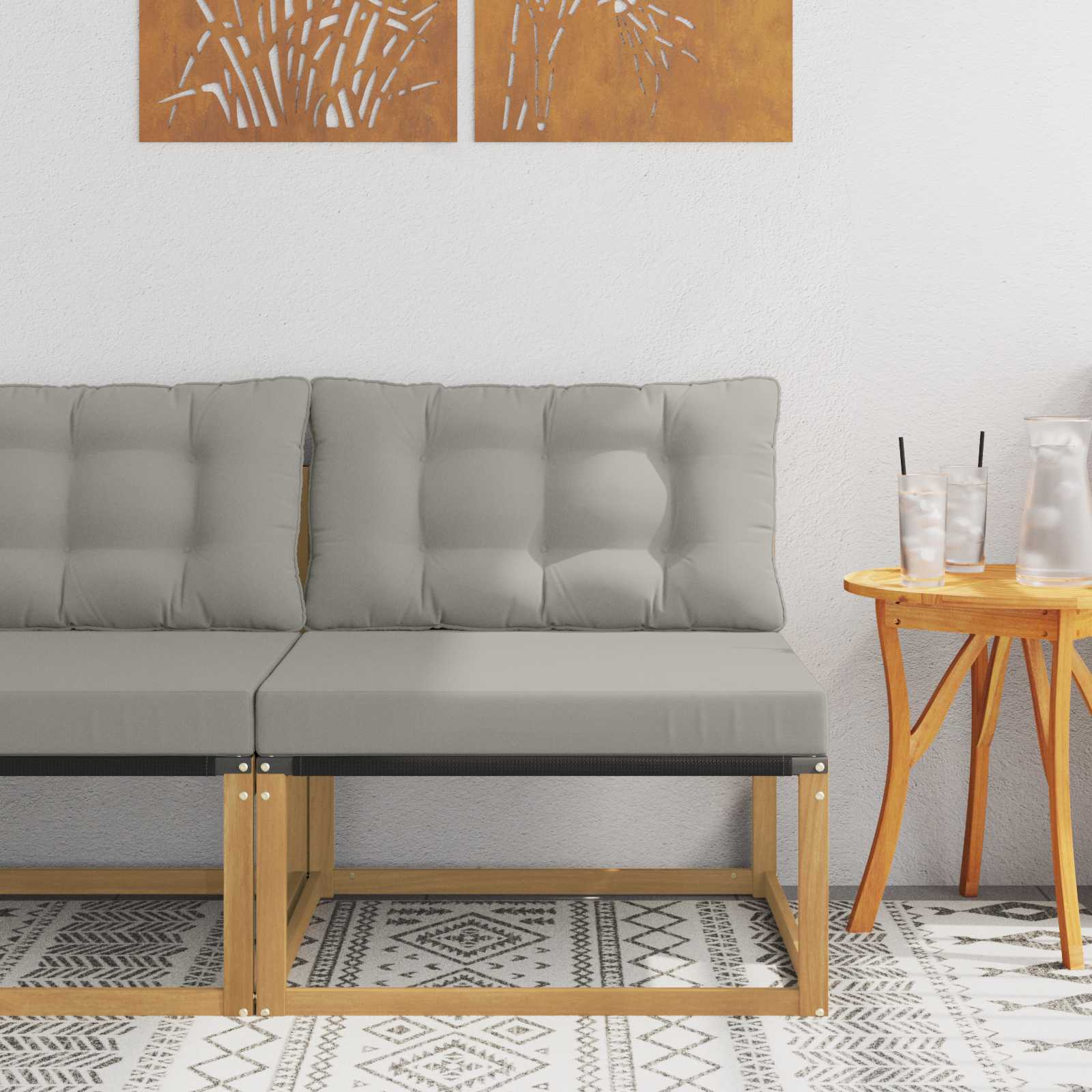 901638_1.jpg vidaXL Záhradná stredná sedačka s vankúšom Biela 79 x 83 x 73 cm oceľ – Obrázok 1