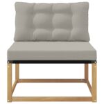 vidaXL Záhradná stredná sedačka s vankúšom Biela 79 x 83 x 73 cm oceľ – Obrázok 4