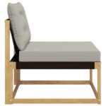 vidaXL Záhradná stredná sedačka s vankúšom Biela 79 x 83 x 73 cm oceľ – Obrázok 5