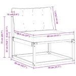 vidaXL Záhradná stredná sedačka s vankúšom Biela 79 x 83 x 73 cm oceľ – Obrázok 9