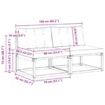 vidaXL Záhradná stredná sedačka Masívne akáciové drevo a textilén – Obrázok 9