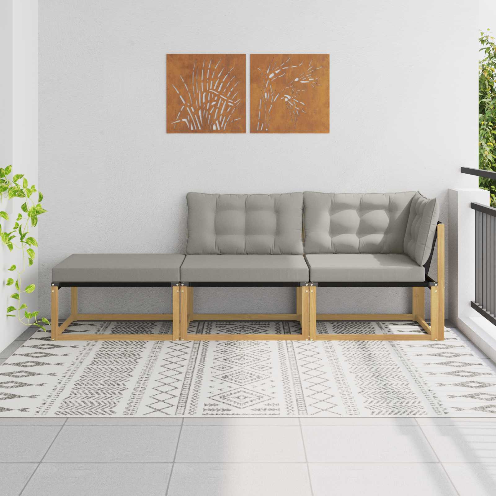 901658_1.jpg vidaXL Záhradná súprava gaučov Biela a svetlosivá 241,5 x 83 x 73 cm – Obrázok 1