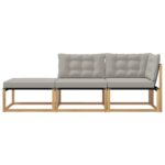 vidaXL Záhradná súprava gaučov Biela a svetlosivá 241,5 x 83 x 73 cm – Obrázok 6