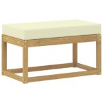vidaXL Záhradná stolička, lavička s vankúšom Biela 80 x 43 x 45 cm – Obrázok 2
