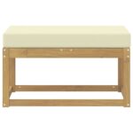 vidaXL Záhradná stolička, lavička s vankúšom Biela 80 x 43 x 45 cm – Obrázok 3
