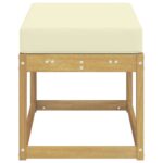 vidaXL Záhradná stolička, lavička s vankúšom Biela 80 x 43 x 45 cm – Obrázok 4