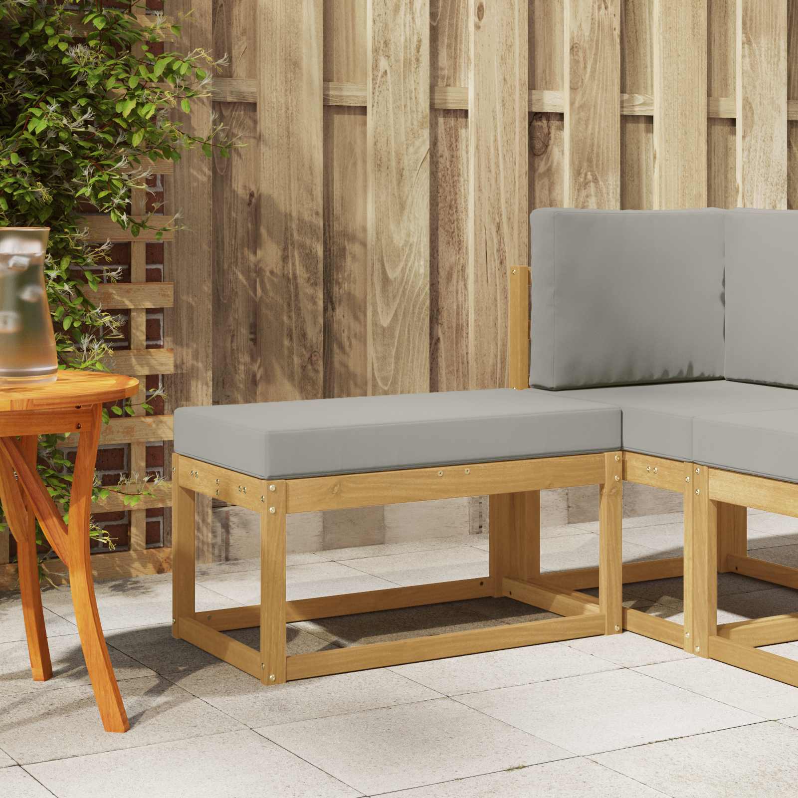 901669_1.jpg vidaXL Záhradná stolička, lavička s vankúšom Biela 80 x 43 x 45 cm – Obrázok 1