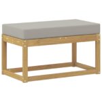 vidaXL Záhradná stolička, lavička s vankúšom Biela 80 x 43 x 45 cm – Obrázok 2