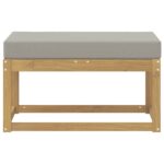 vidaXL Záhradná stolička, lavička s vankúšom Biela 80 x 43 x 45 cm – Obrázok 3