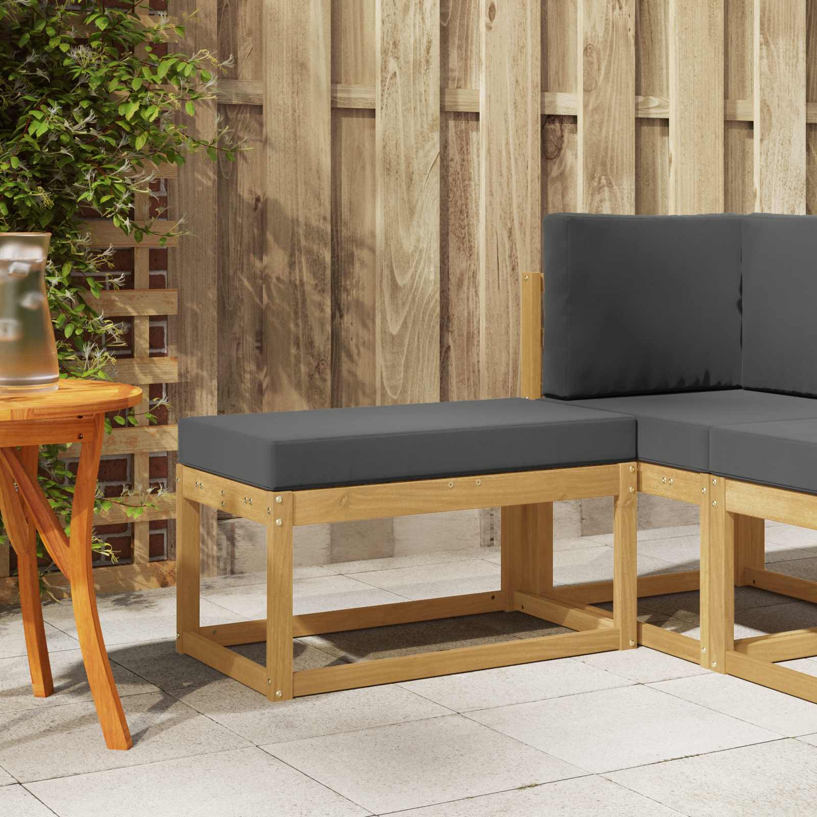 901670_1.jpg vidaXL Záhradná stolička, lavička s vankúšom Biela 80 x 43 x 45 cm – Obrázok 1