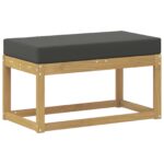 vidaXL Záhradná stolička, lavička s vankúšom Biela 80 x 43 x 45 cm – Obrázok 2