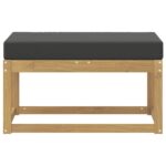 vidaXL Záhradná stolička, lavička s vankúšom Biela 80 x 43 x 45 cm – Obrázok 3