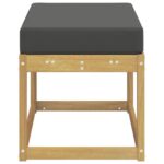 vidaXL Záhradná stolička, lavička s vankúšom Biela 80 x 43 x 45 cm – Obrázok 4