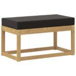 vidaXL Záhradná stolička, lavička s vankúšom Biela 80 x 43 x 45 cm – Obrázok 2