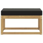vidaXL Záhradná stolička, lavička s vankúšom Biela 80 x 43 x 45 cm – Obrázok 3