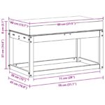 vidaXL Záhradná stolička, lavička s vankúšom Biela 80 x 43 x 45 cm – Obrázok 6