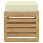 vidaXL Záhradná stolička, lavička s vankúšom Biela 43 x 43 x 45 cm – Obrázok 3