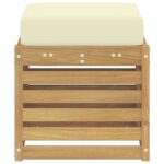 vidaXL Záhradná stolička, lavička s vankúšom Biela 43 x 43 x 45 cm – Obrázok 4