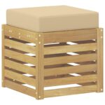 vidaXL Záhradná stolička, lavička s vankúšom Biela 43 x 43 x 45 cm – Obrázok 2